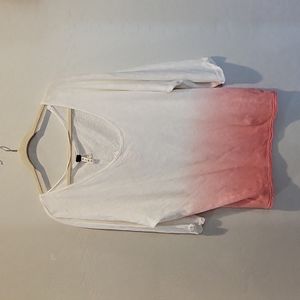 We The Free Free People Strawberry Top Boho Ivory Pink Raw Edge Size M